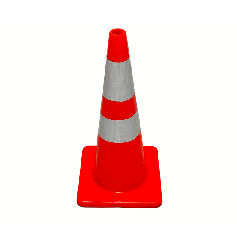 Høyelastisitet PVC trafikksikkerhetskjegle med valgfri vektet gummibase for allværs veikontroll og fareisolering