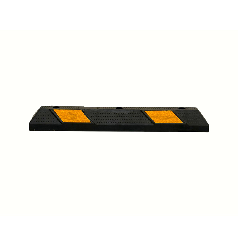 Store forsterkede gummihjulstoppere med doble reflekterende lapper