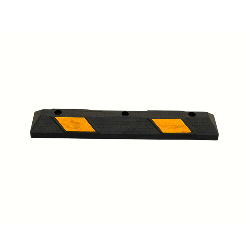 Store forsterkede gummihjulstoppere med doble reflekterende lapper