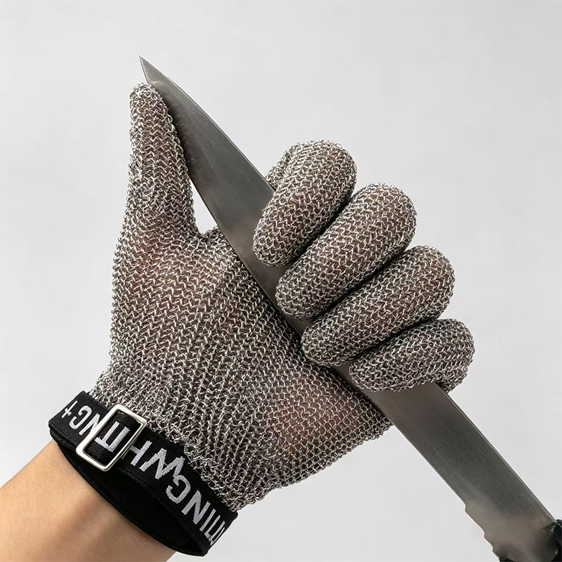 Rustfritt stål Ring Mesh Anti Cutting hansker
